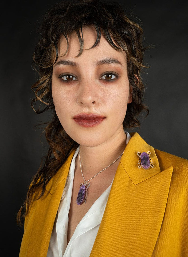 Tatty Devine Purple Jewel Beetle Brooch