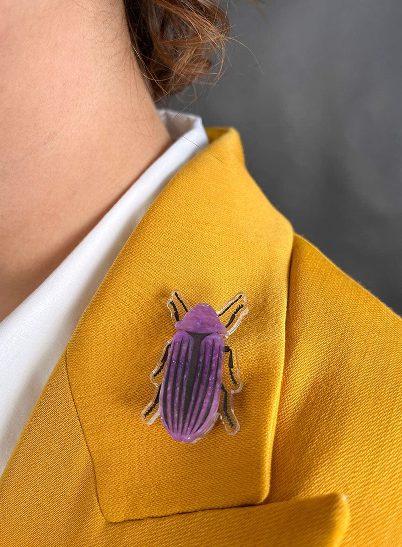 Tatty Devine Purple Jewel Beetle Brooch