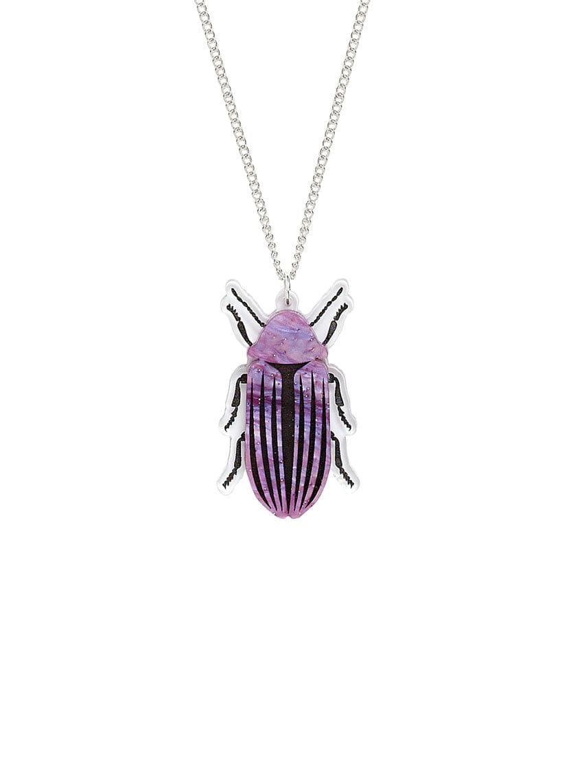 Tatty Devine Purple Jewel Beetle Necklace