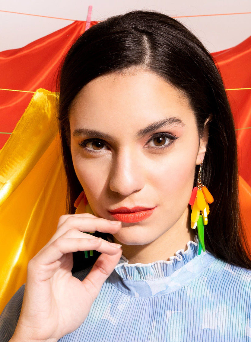 Tatty Devine Red Hot Poker Drop Earrings