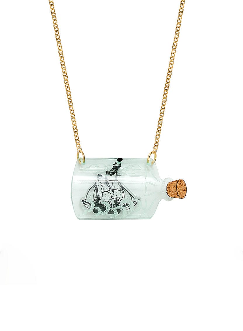 Tatty Devine Ship In A Bottle Necklace - Recycled