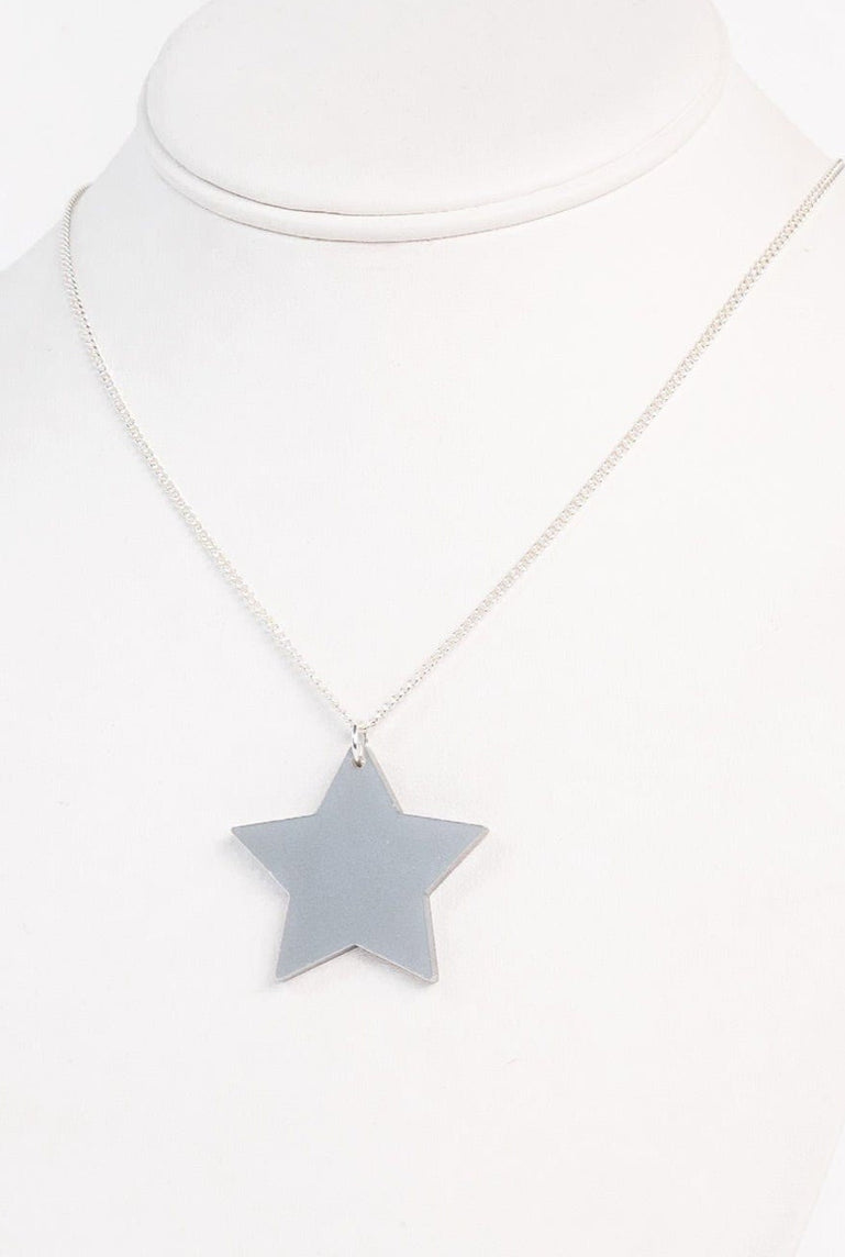 Tatty Devine Single Star Pendant - Matt Silver