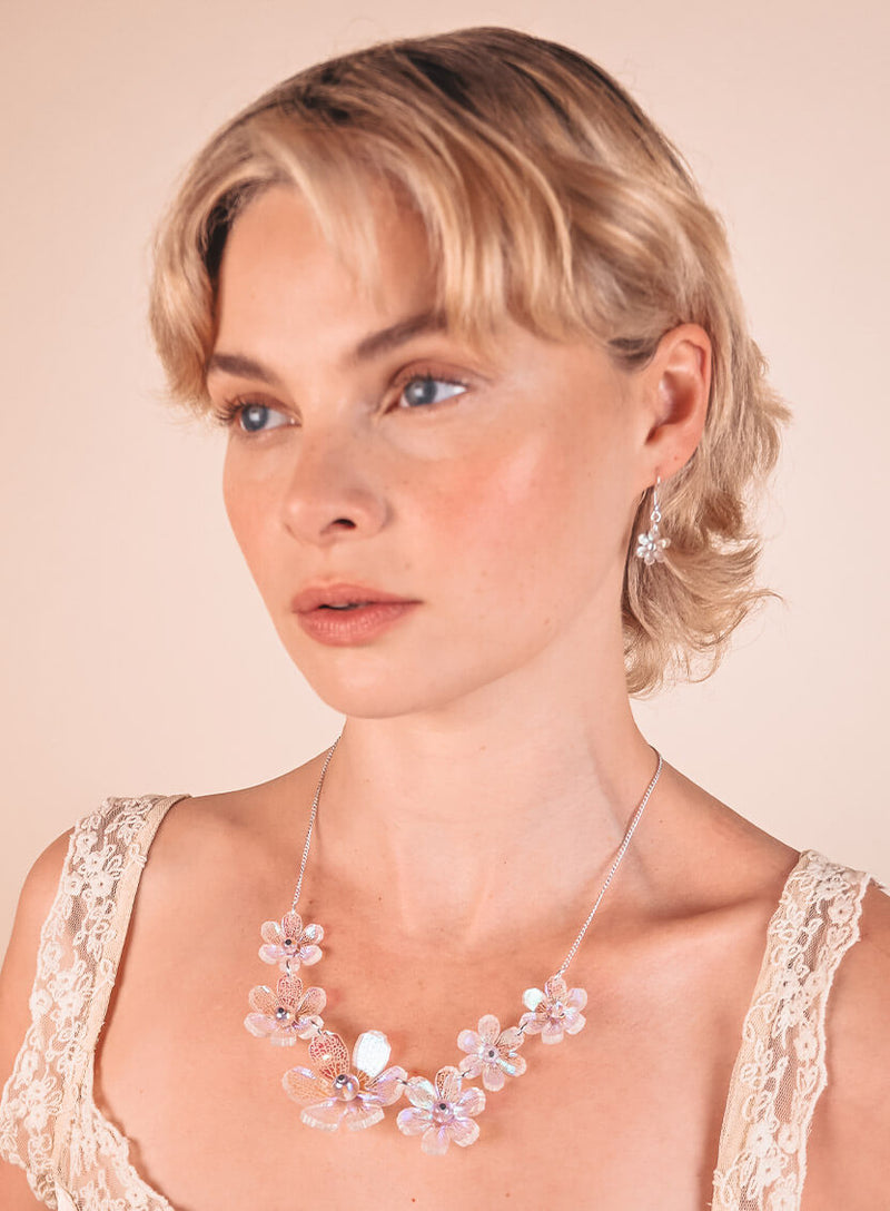 Skeleton Flower Necklace