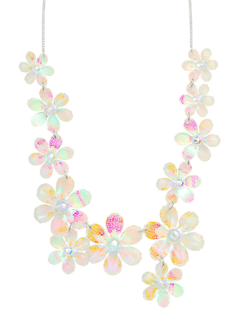 Skeleton Flower Statement Necklace