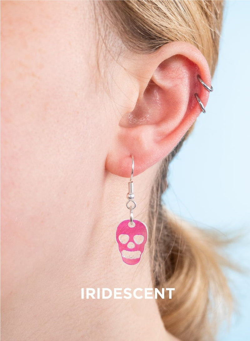 Tatty Devine Skull Charm Earrings Iridescent