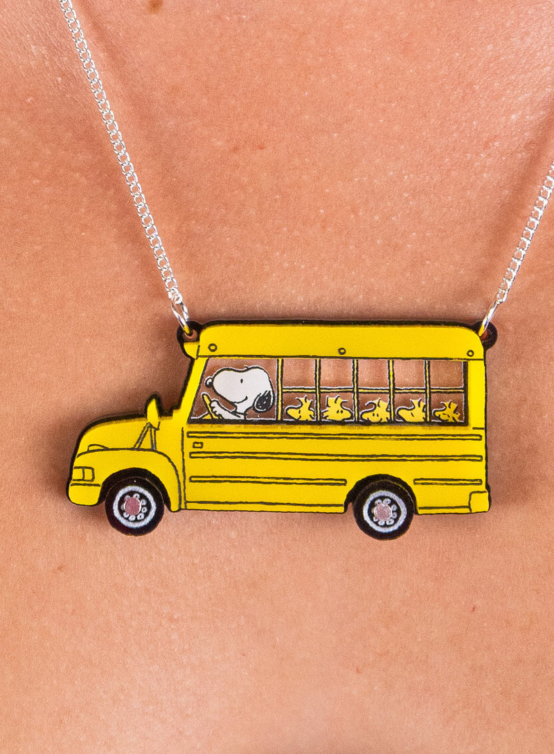 Snoopy and Woodstock Bus Necklace
