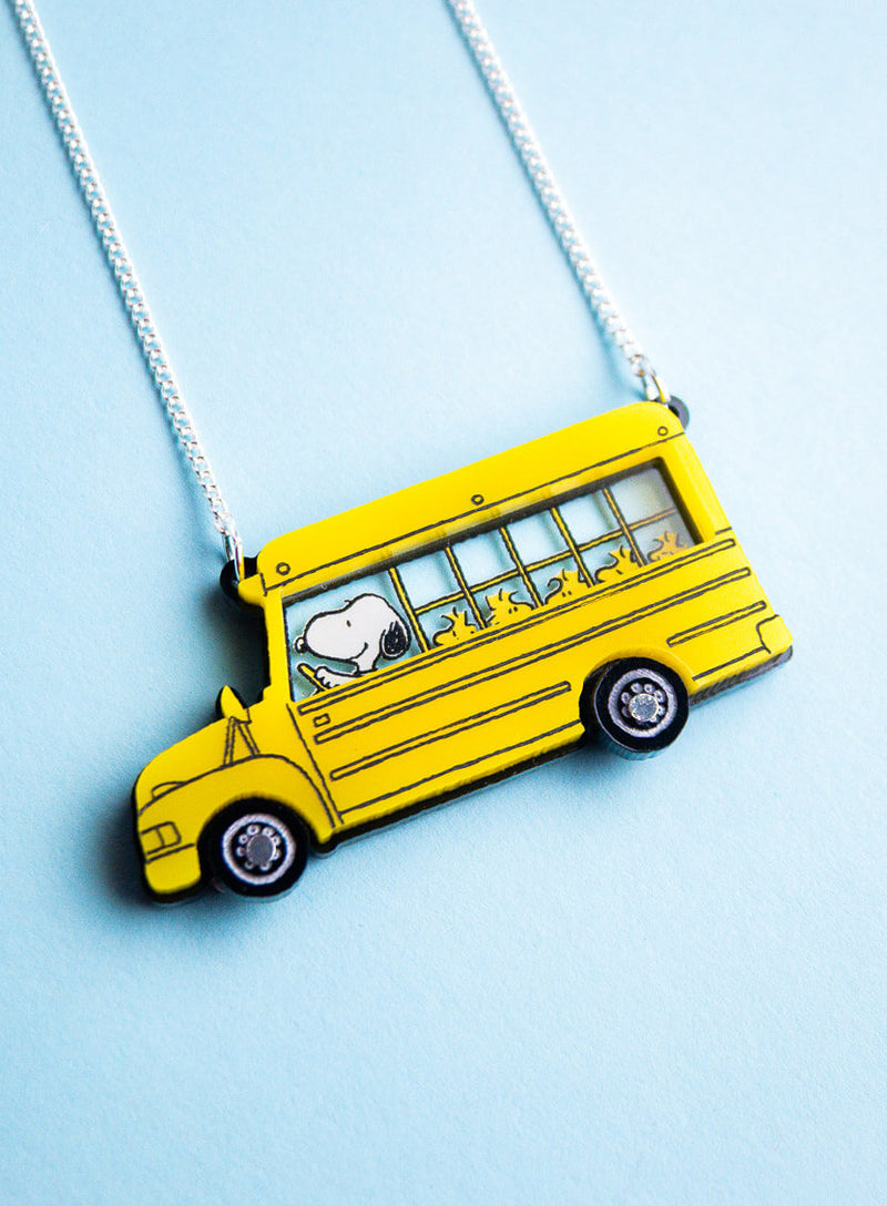 Snoopy and Woodstock Bus Necklace