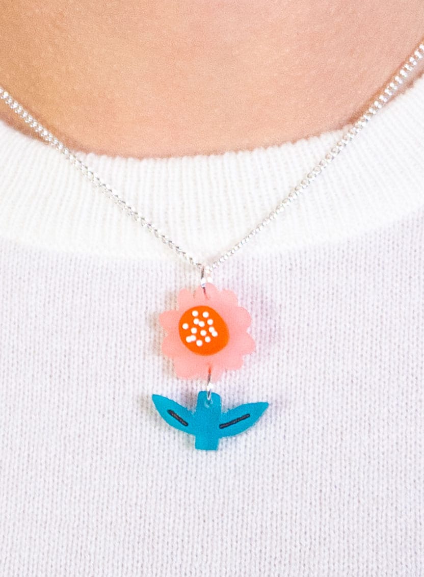 Springtime Flower Pendant Necklace
