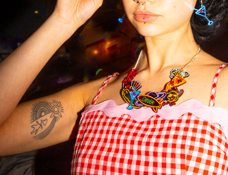 SS25 Neon Lights Necklace and Earrings