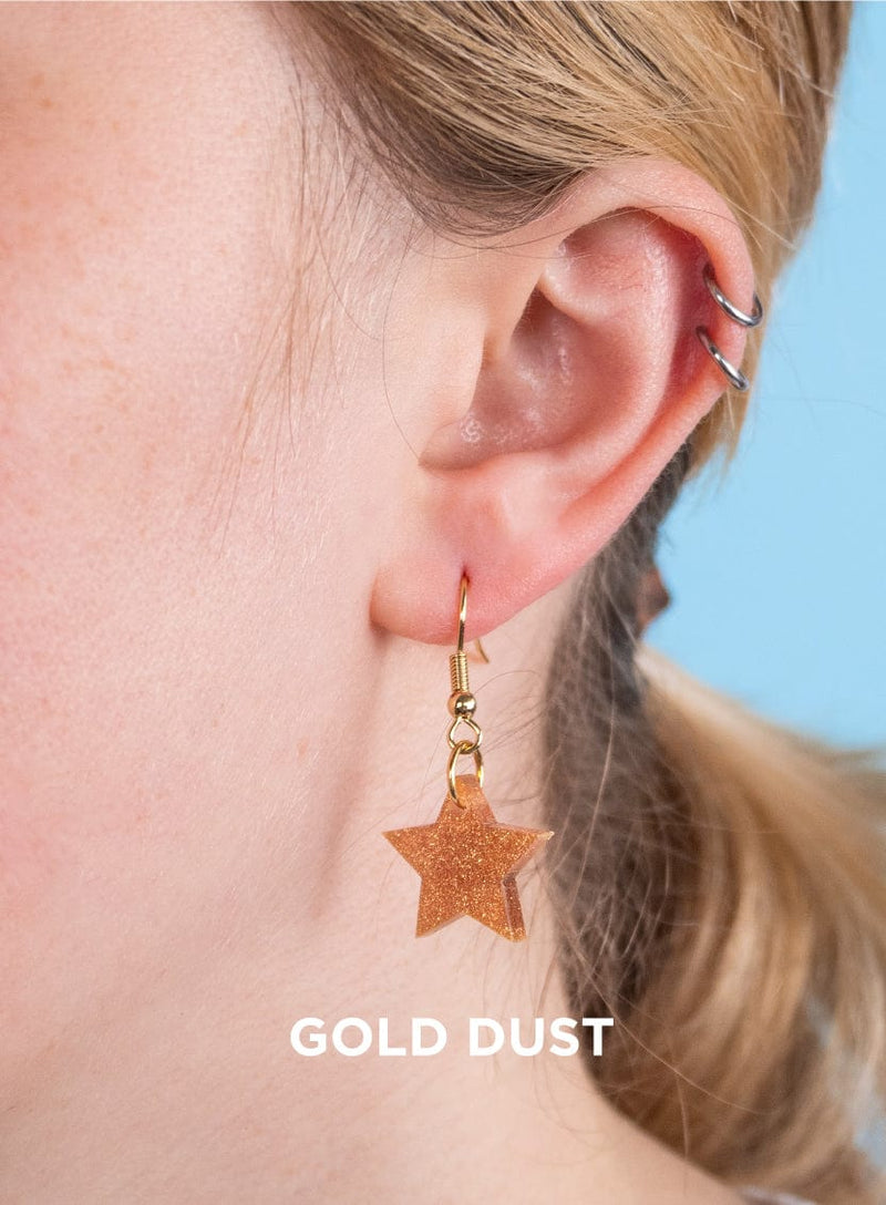 Tatty Devine Star Charm Earrings Gold Dust