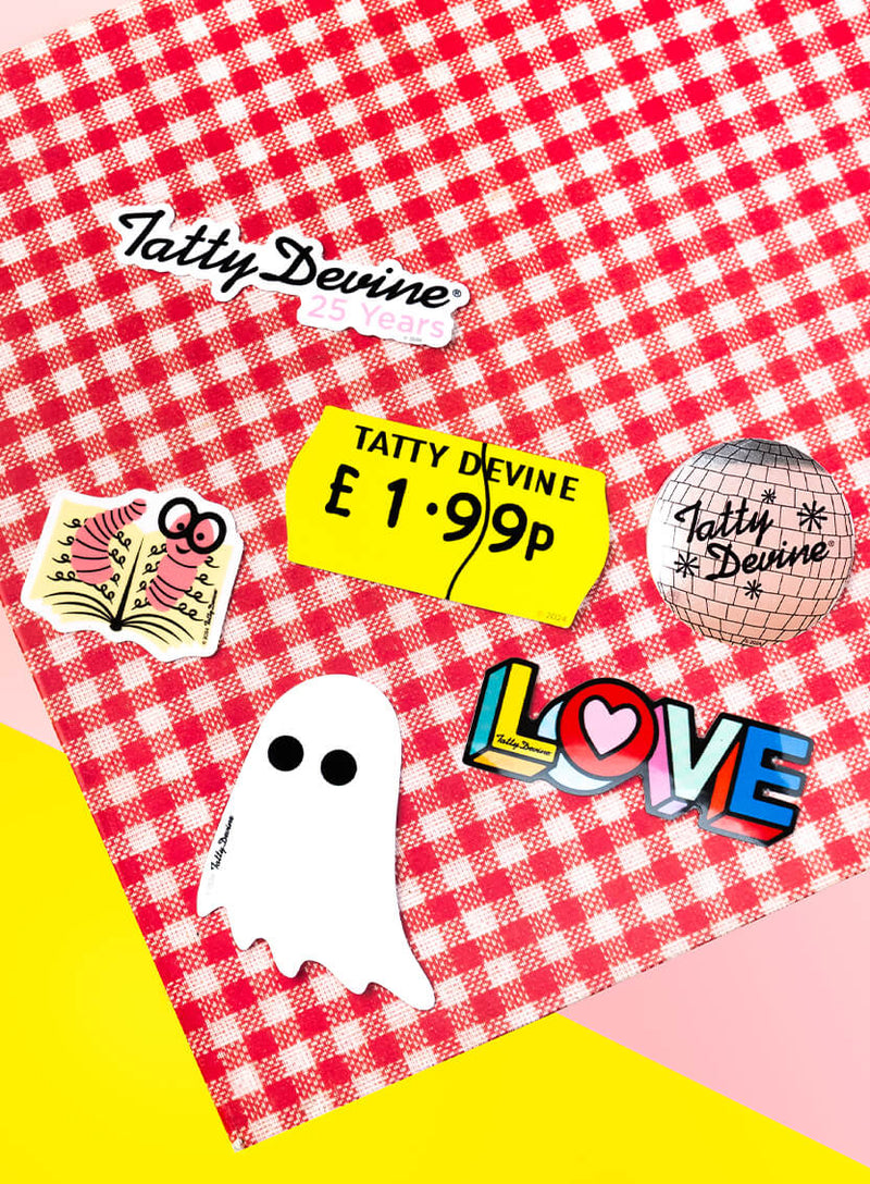Tatty Devine 25th Birthday sticker pack