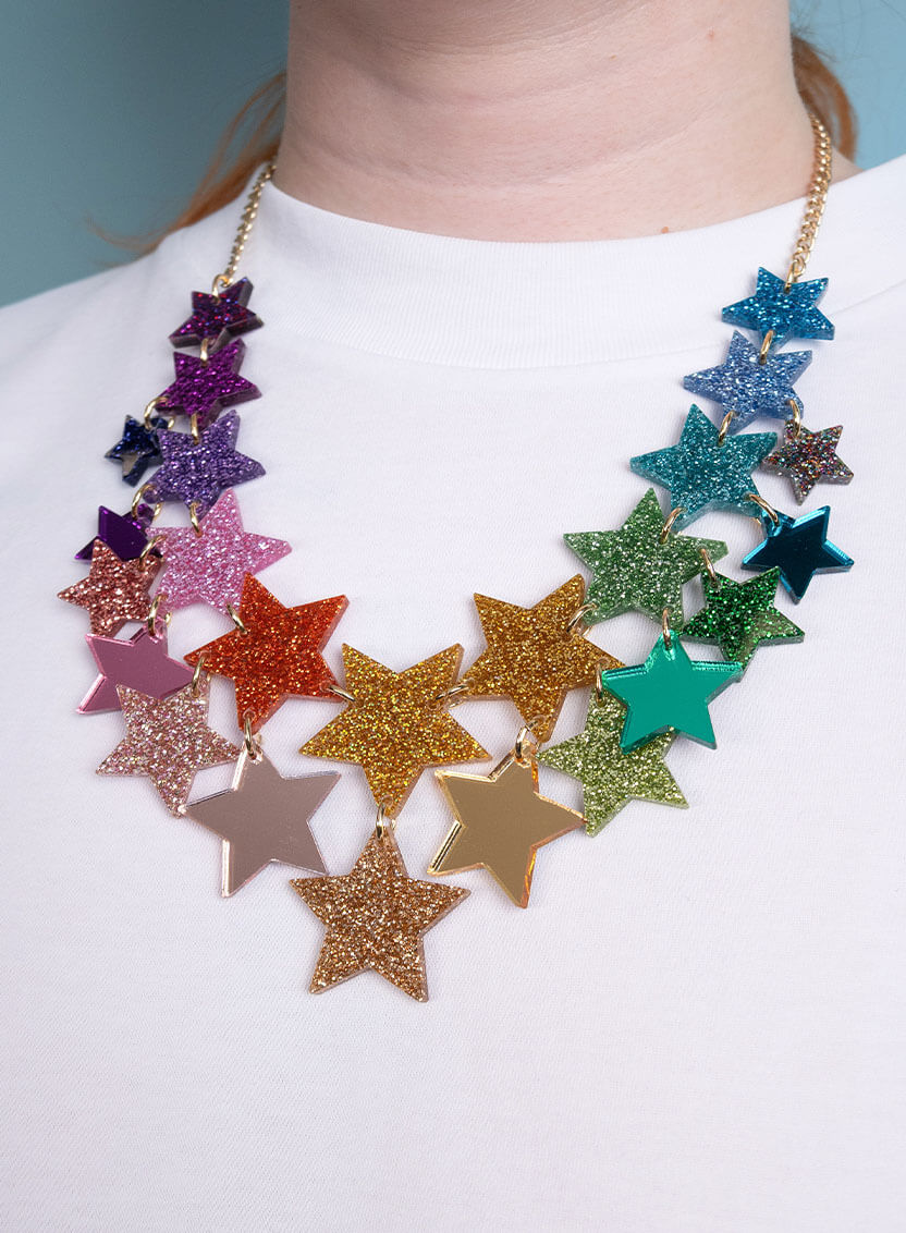 Super Star Statement Necklace - Rainbow