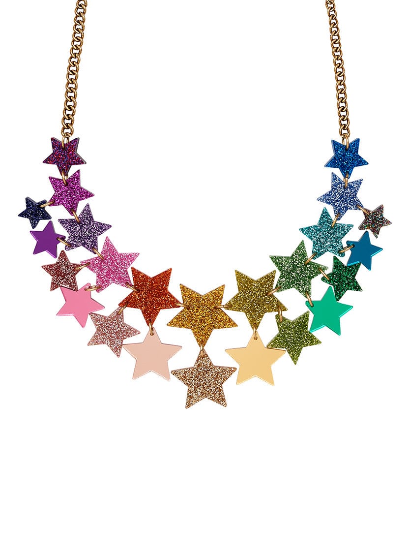 Super Star Rainbow Glitter Statement Necklace | Tatty Devine – Tatty Devine
