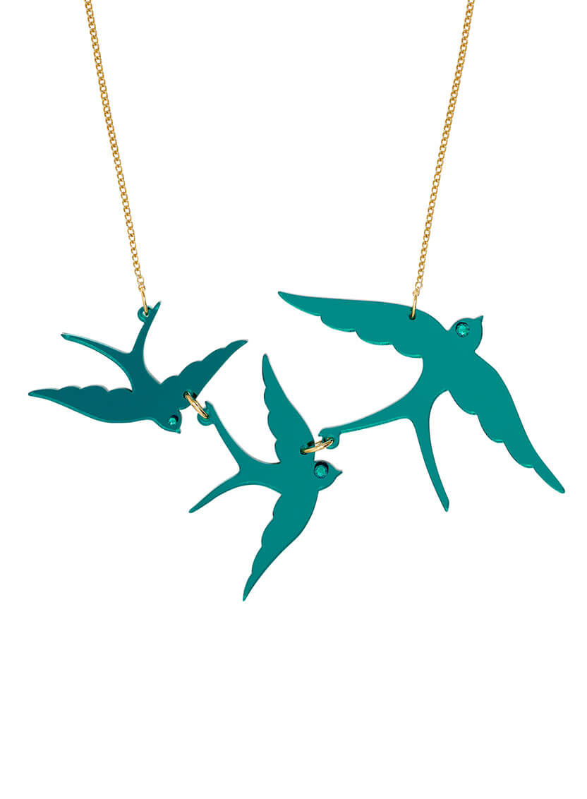 Swallow Triple Necklace - Turquoise