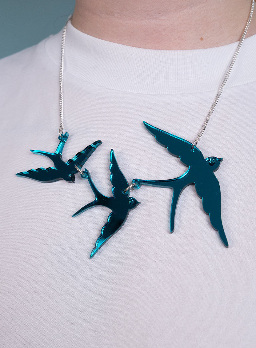 Swallow Triple Necklace - Turquoise