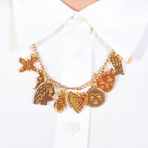 The Printed Peanut Golden charm Necklace