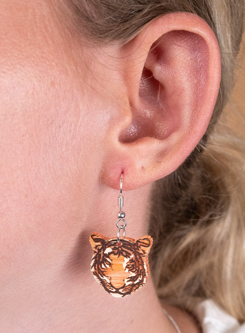 Tiger Earrings - Pearl Aryclic