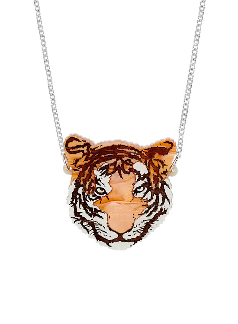 Tiger Small Necklace - Pearl Aryclic