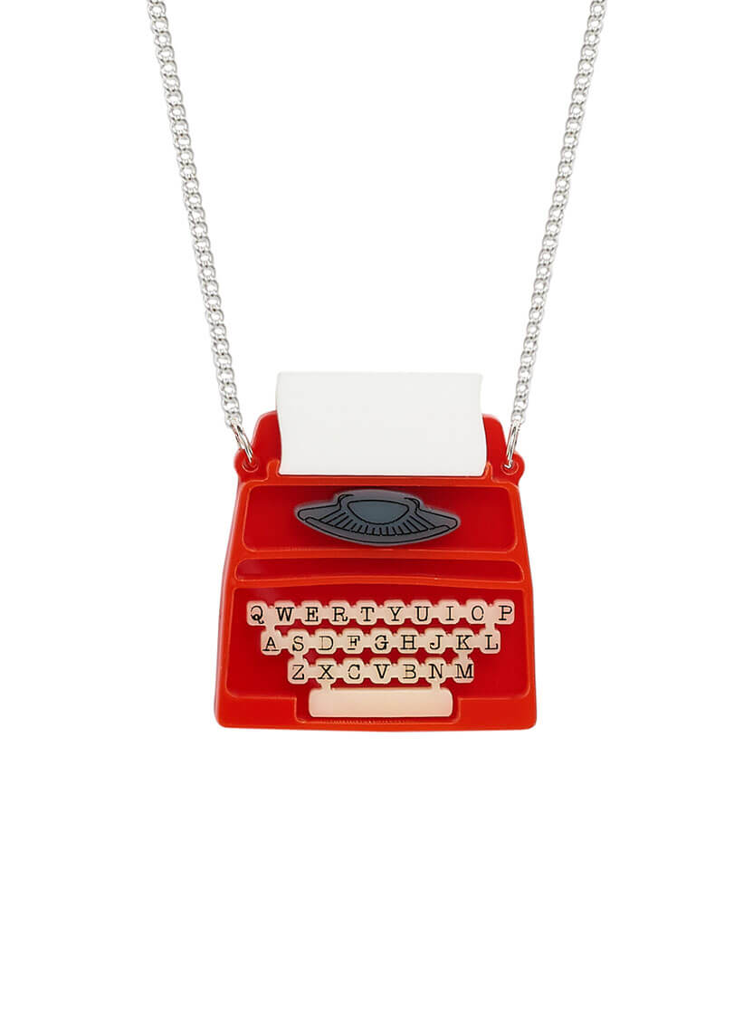 Typewriter Necklace - Recycled Red