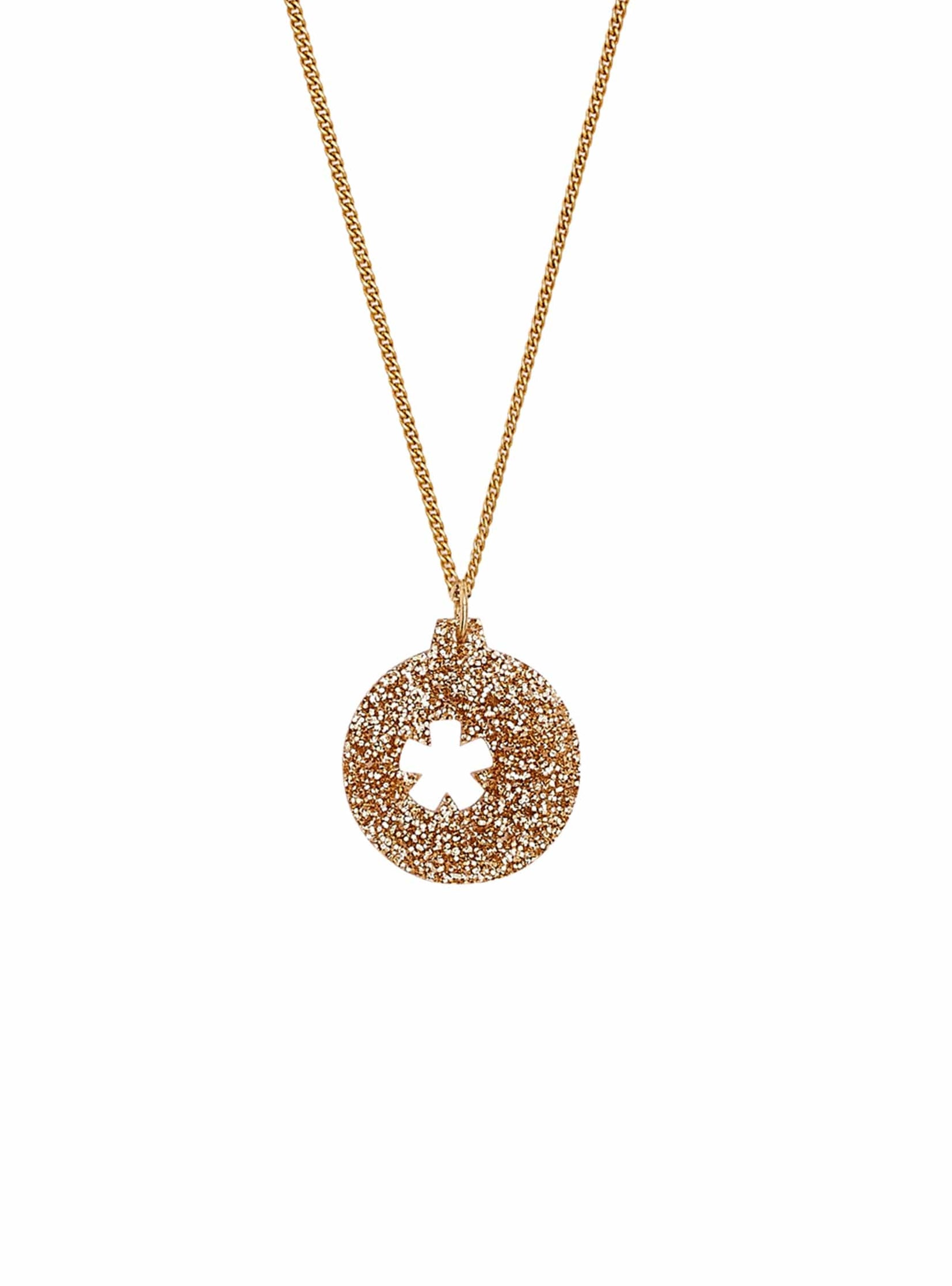 Tatty Devine Vintage Ornament Necklace - Glitter Gold