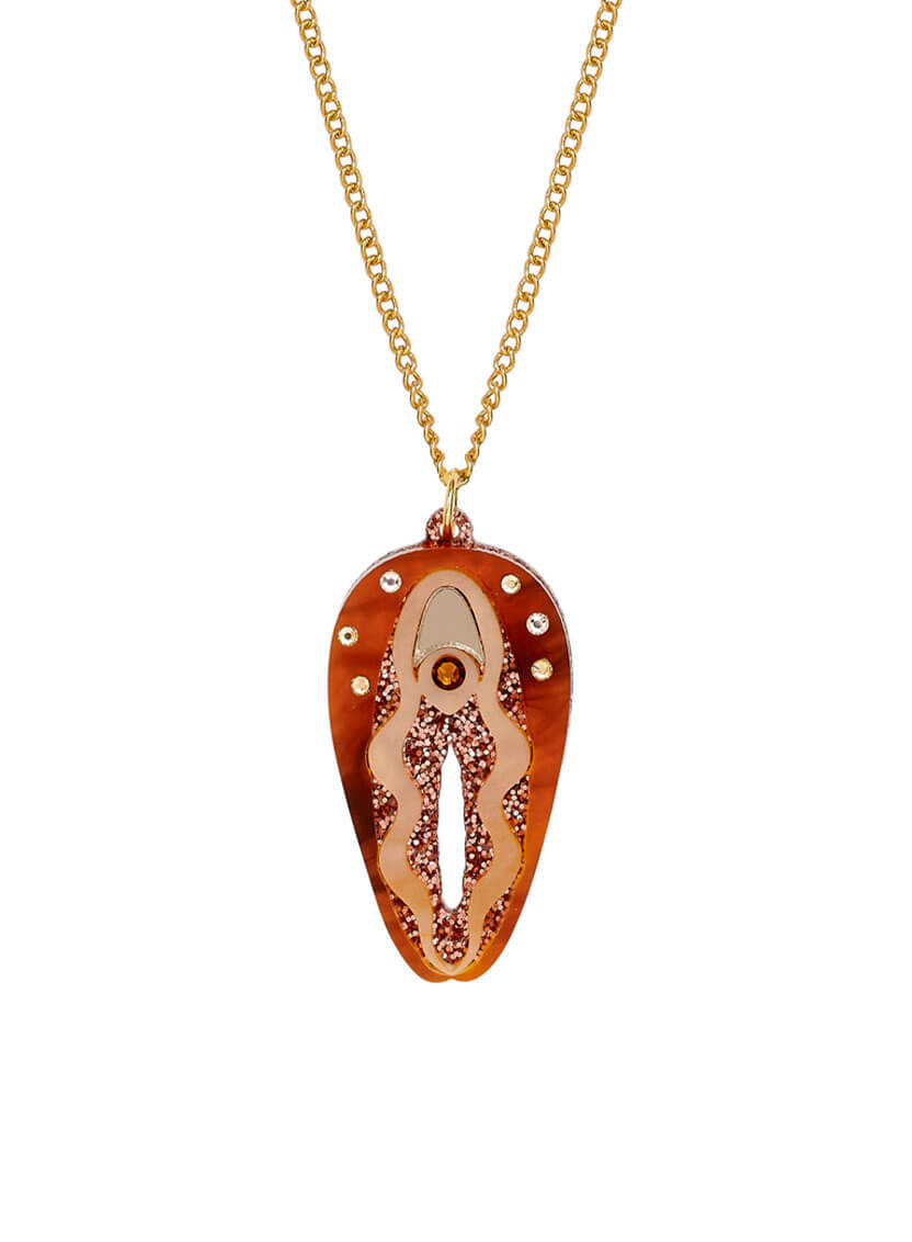 Vulva Necklace - Brown