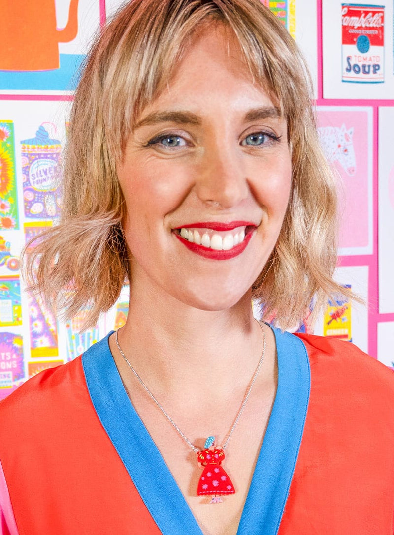 Woman In Dress Necklace The Printed Peanut