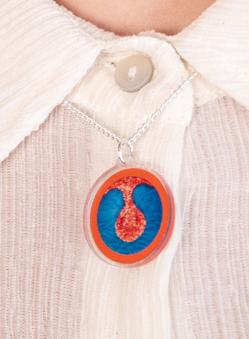 Wreaths To Pleasure pendant - Teal and Coral