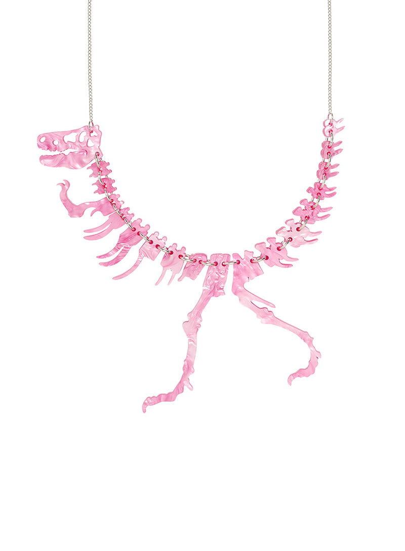 Dinosaur Necklace - Pearl Rose
