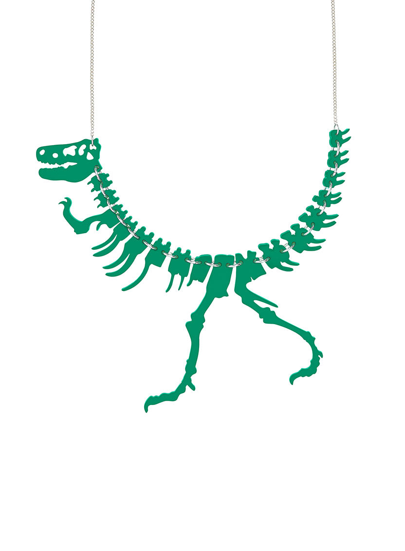 Dinosaur Necklace - Recycled Green