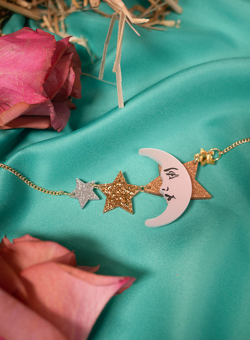 Desert Moon and Stars Necklace