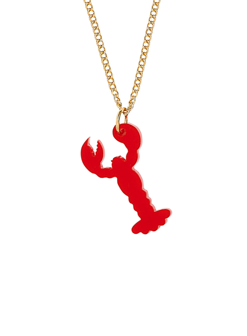 Lobster Charm Pendant - Recycled Red.