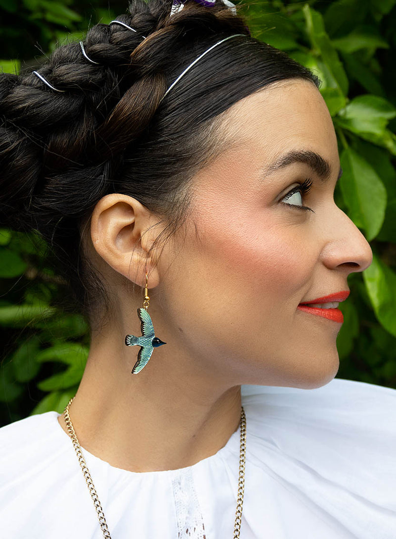 Frida Kahlo Hummingbird Earrings