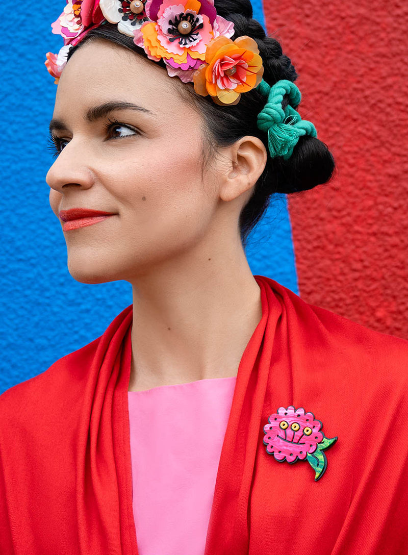 Frida Kahlo Floral Brooch