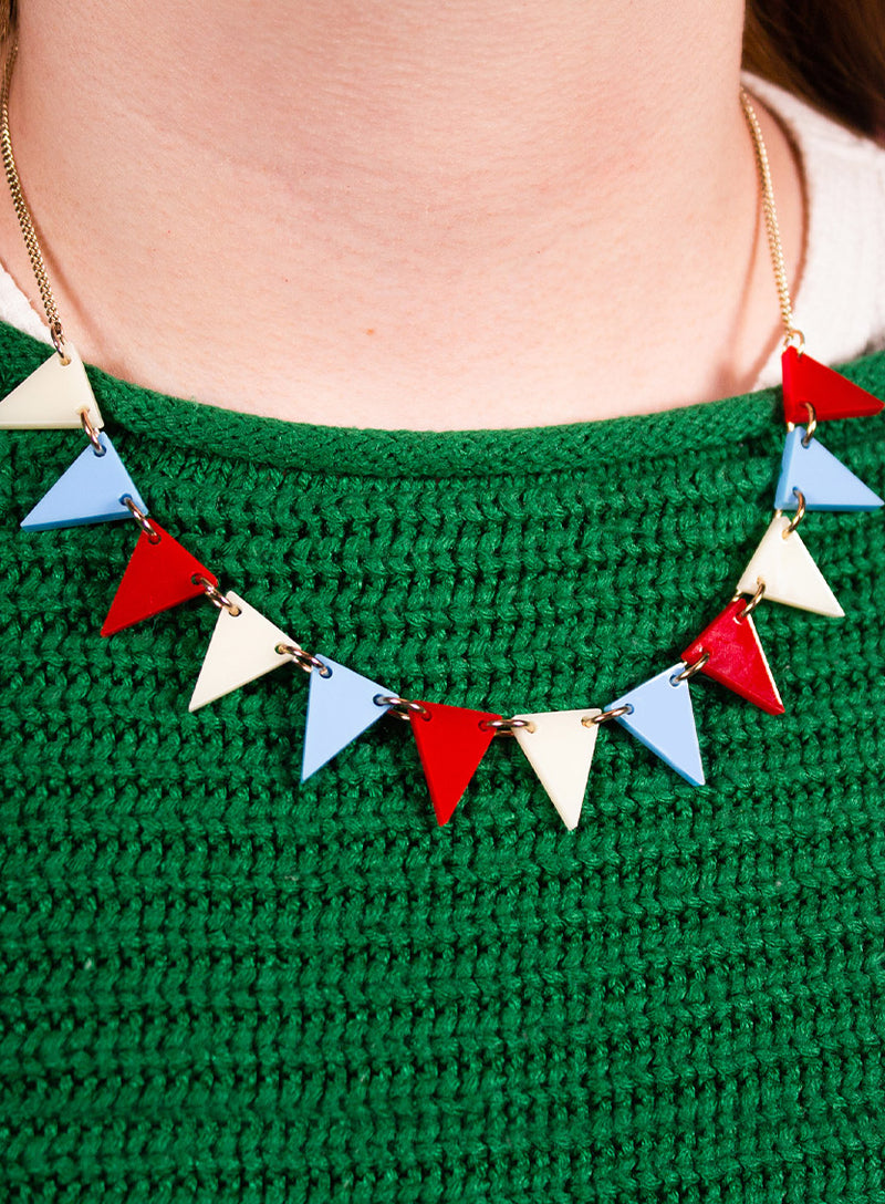 Bunting Necklace Kit - Nautical - Gold Chain