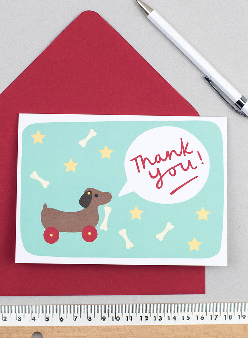 Alison Hardcastle Dog On Wheels Thank You Card