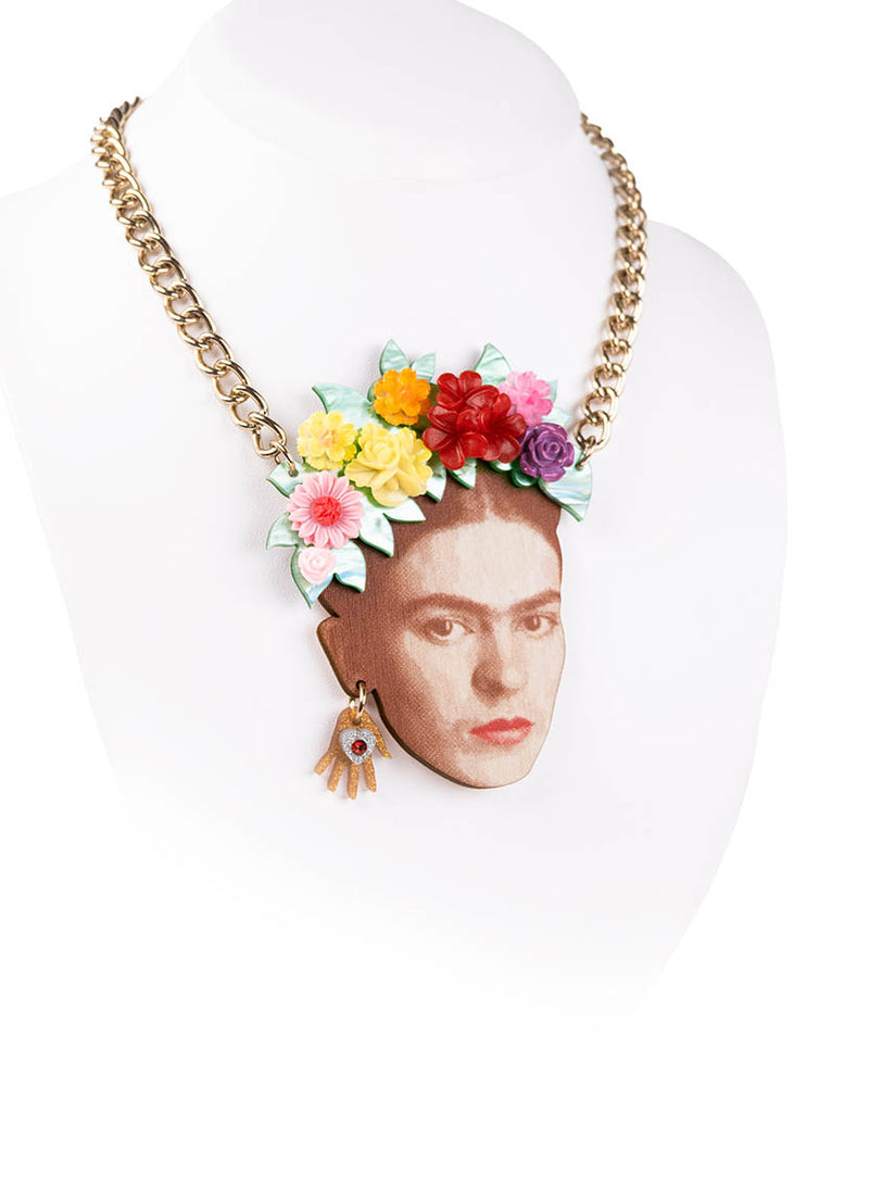 Frida Kahlo Portrait Statement Necklace