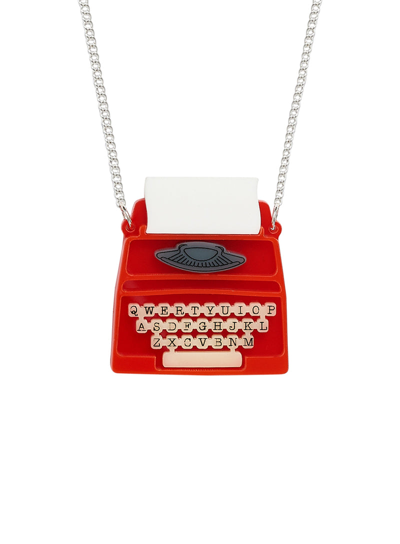 Typewriter Necklace - Recycled Red