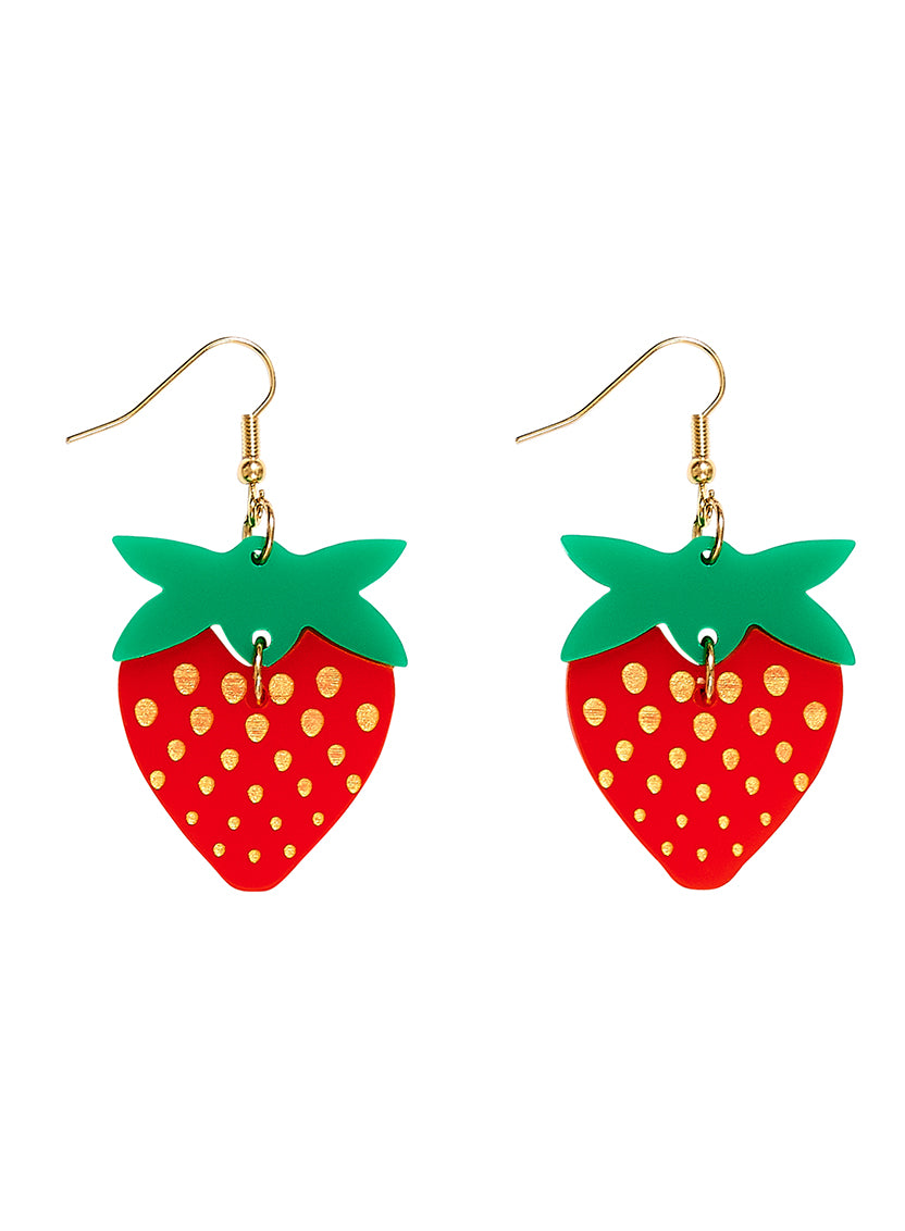 Strawberry Earrings - Recycled