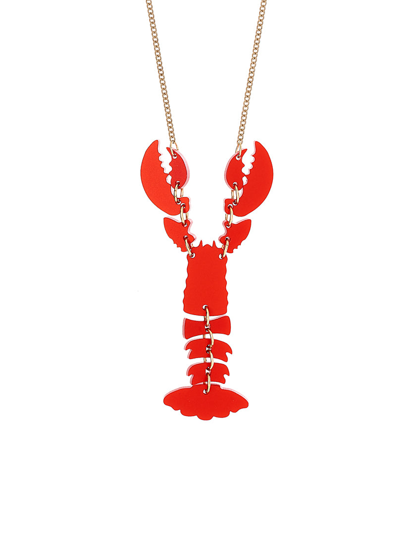 Lobster Necklace - Ruby Shimmer