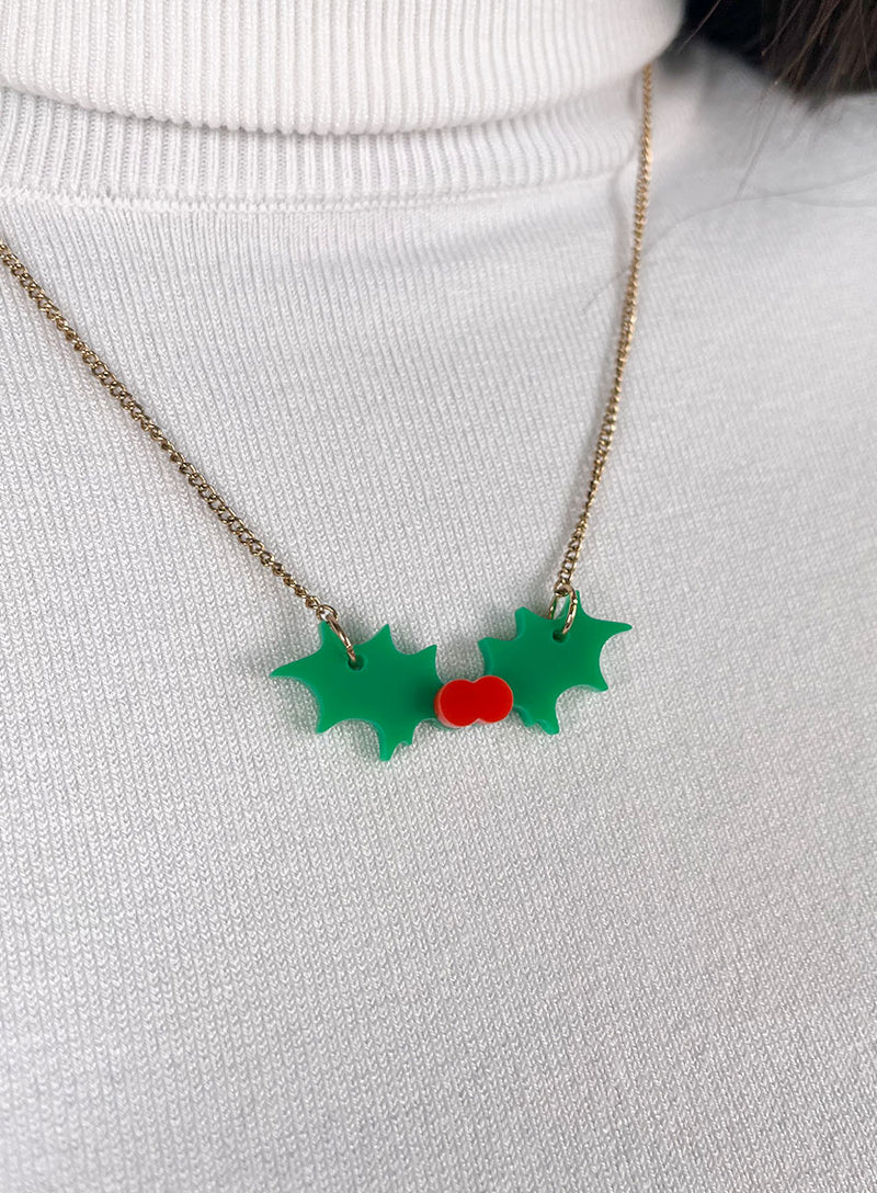 Holly Necklace - Recycled Green