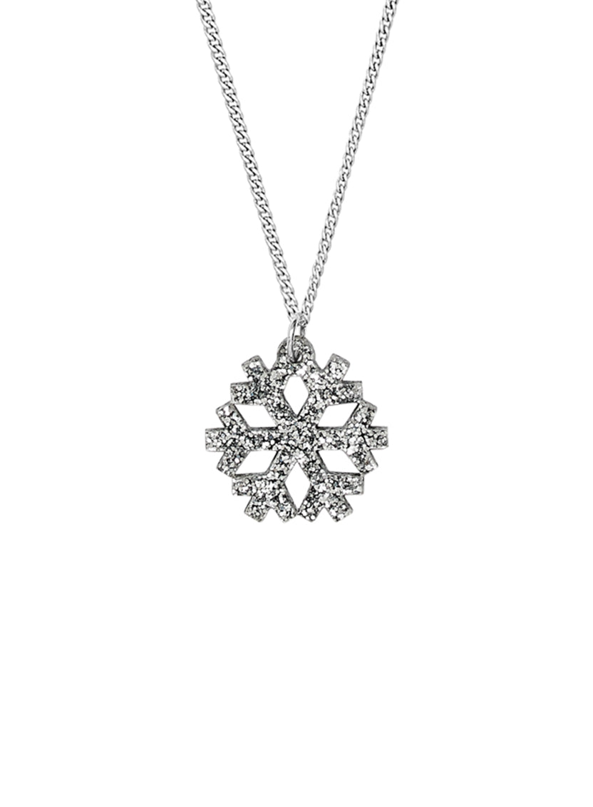 Snowflake Earrings - Glitter Silver